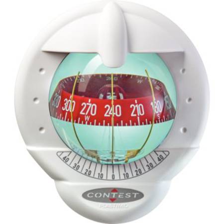 Plastimo Contest 101 Bulkhead Mt Compass, White w/- Red Card 29407    Due 3 Days